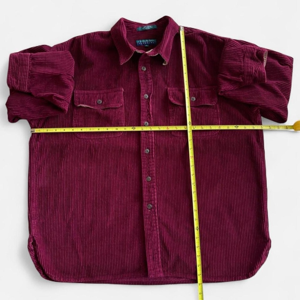 Vintage Burgundy Corduroy Shirt Jacket Claybrooke Outdoors 90s Button Up Cord - Picture 4 of 5